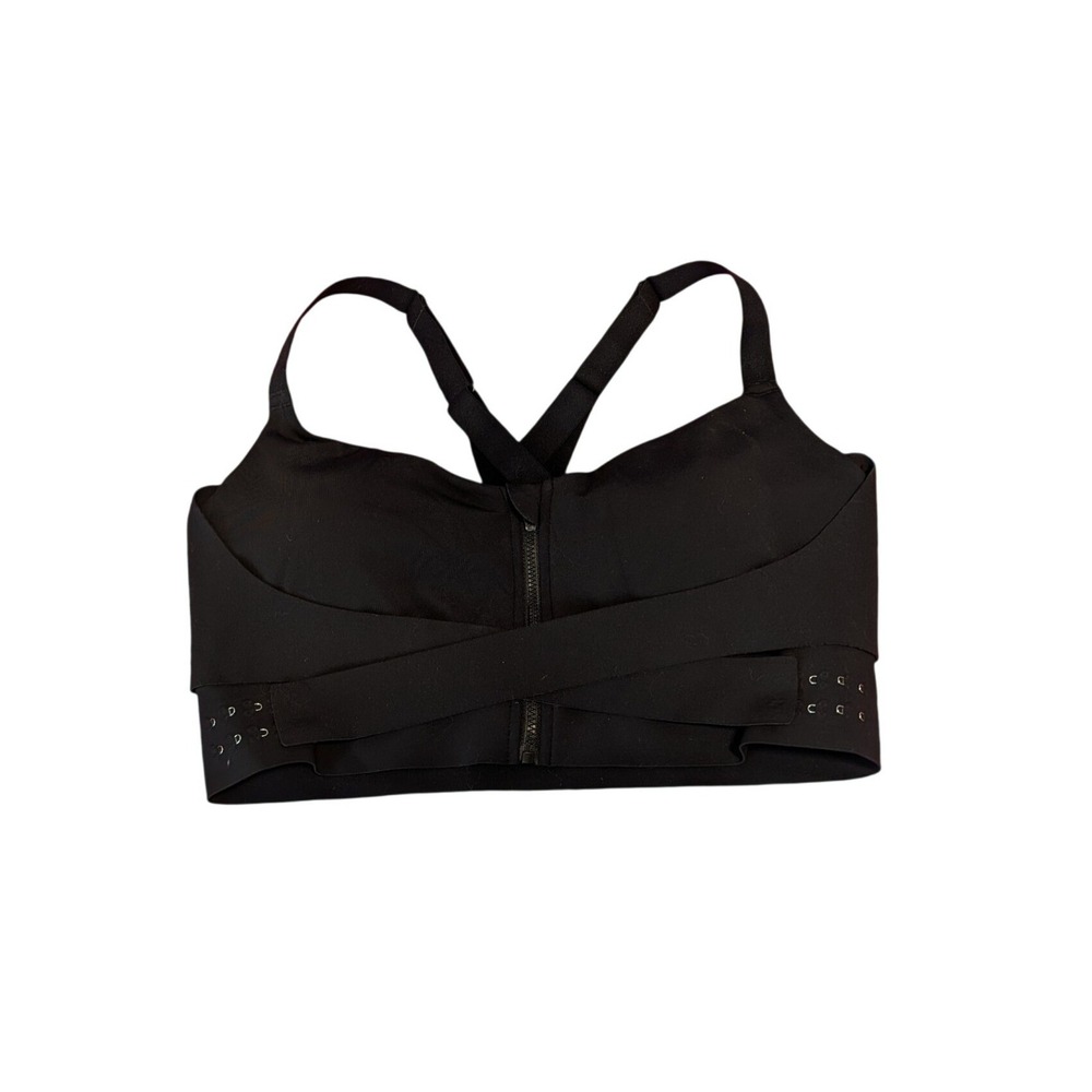 Halara SpeedWave High Impact Front Zip Sports Bra Adjustable Straps LG Black
